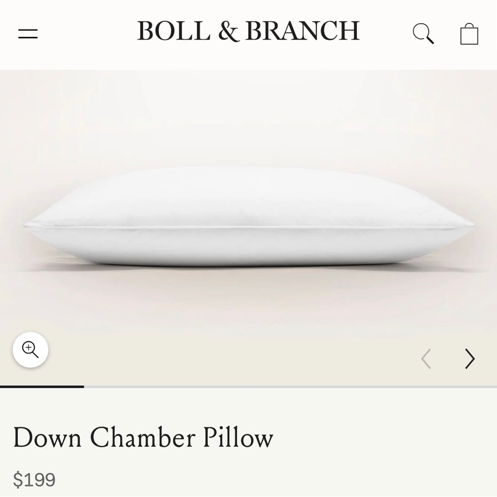 Boll & Branch White Down Pillow